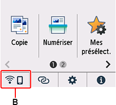 Écran ACCUEIL : sélection de réseau